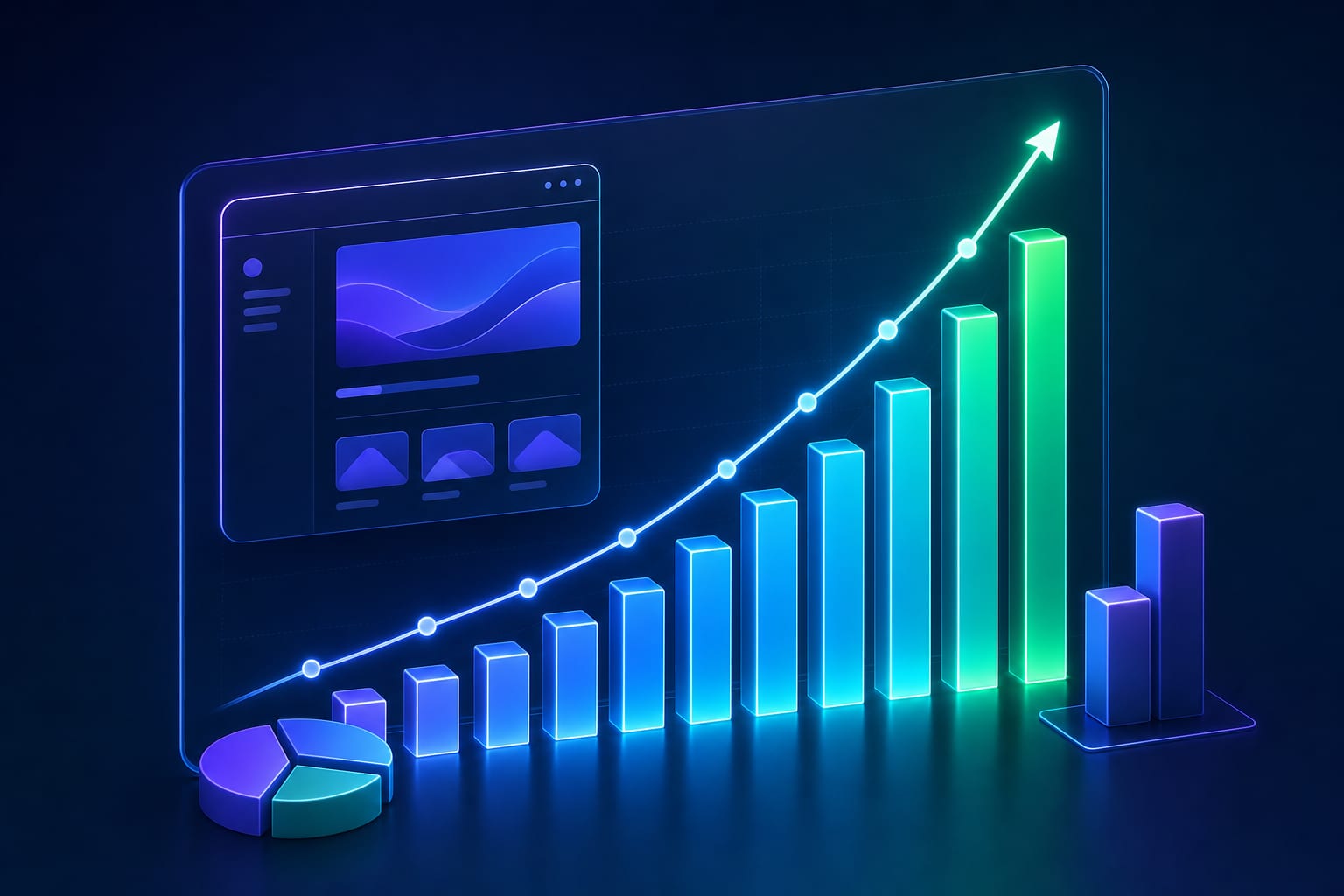 An upward-trending analytics graph