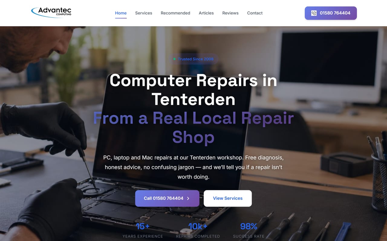 Advantec Computing IT services website