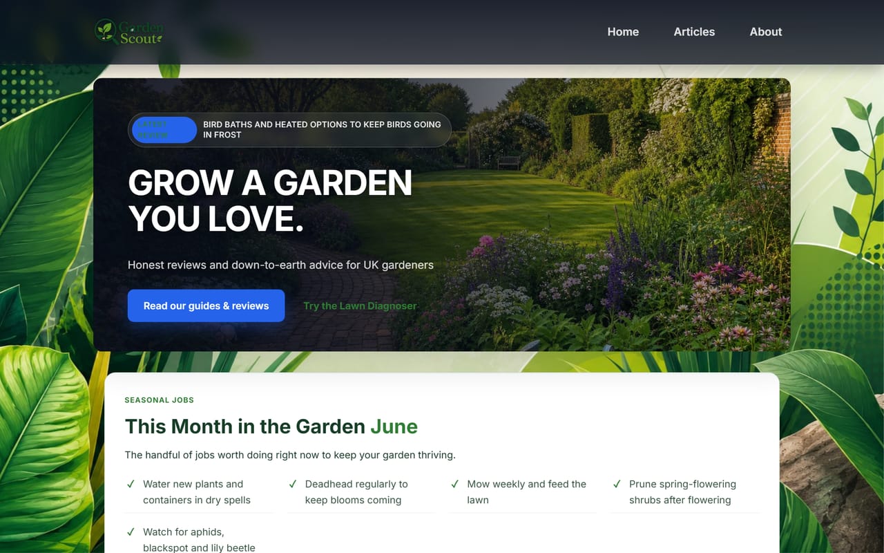 GardenScout gardening reviews and advice website built by EverLabs Design